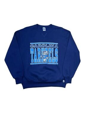 Vintage 90s Russell Athletic Carolina Tar Heels UNC Navy Blue Sweatshirt L